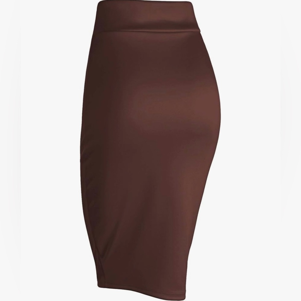 Classic Brown Pencil Skirt - Women - Picture 4 of 6